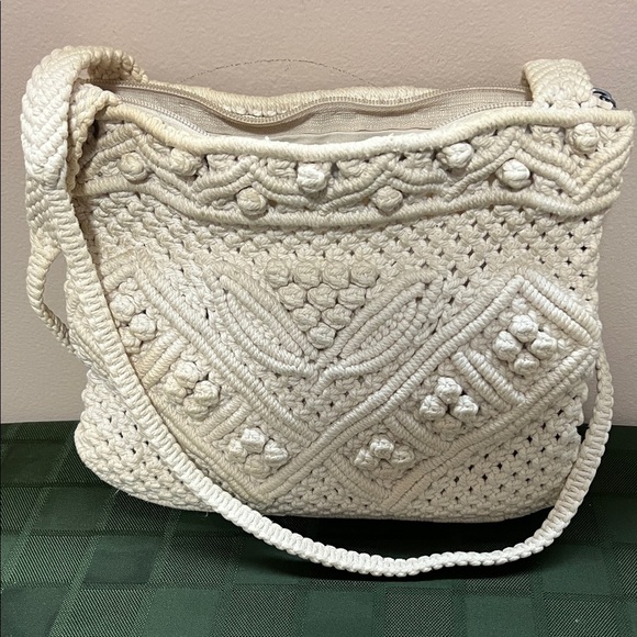 Handbags - Vintage Macrame Zipper Purse Made In People's Republic Of China